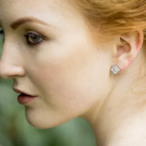 Elysee, Square Crystal Stud Earrings