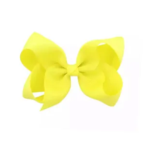 Girl's Ribbon Bow Clip - Lemon
