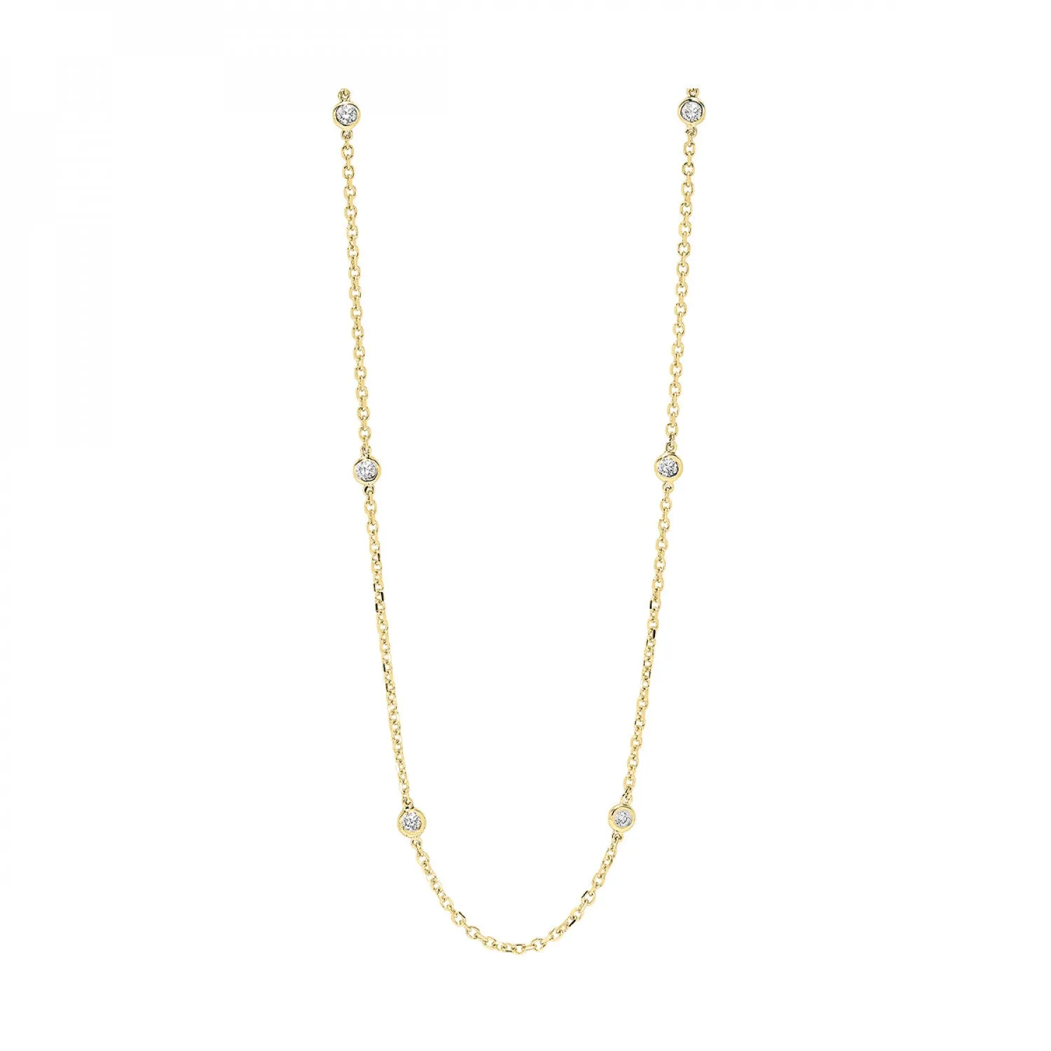 Gold and Diamond Station Necklace