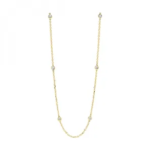 Gold and Diamond Station Necklace