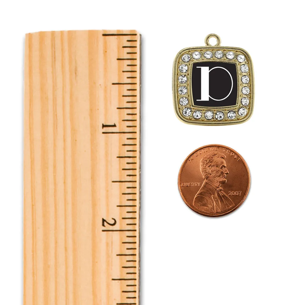 Gold My Vintage Initials - Letter D Square Charm Braided Bracelet