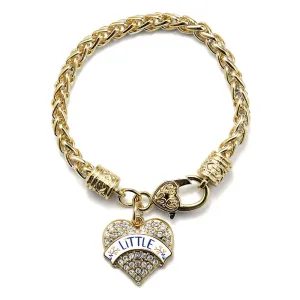Gold Navy Blue and Gold Little Pave Heart Charm Braided Bracelet