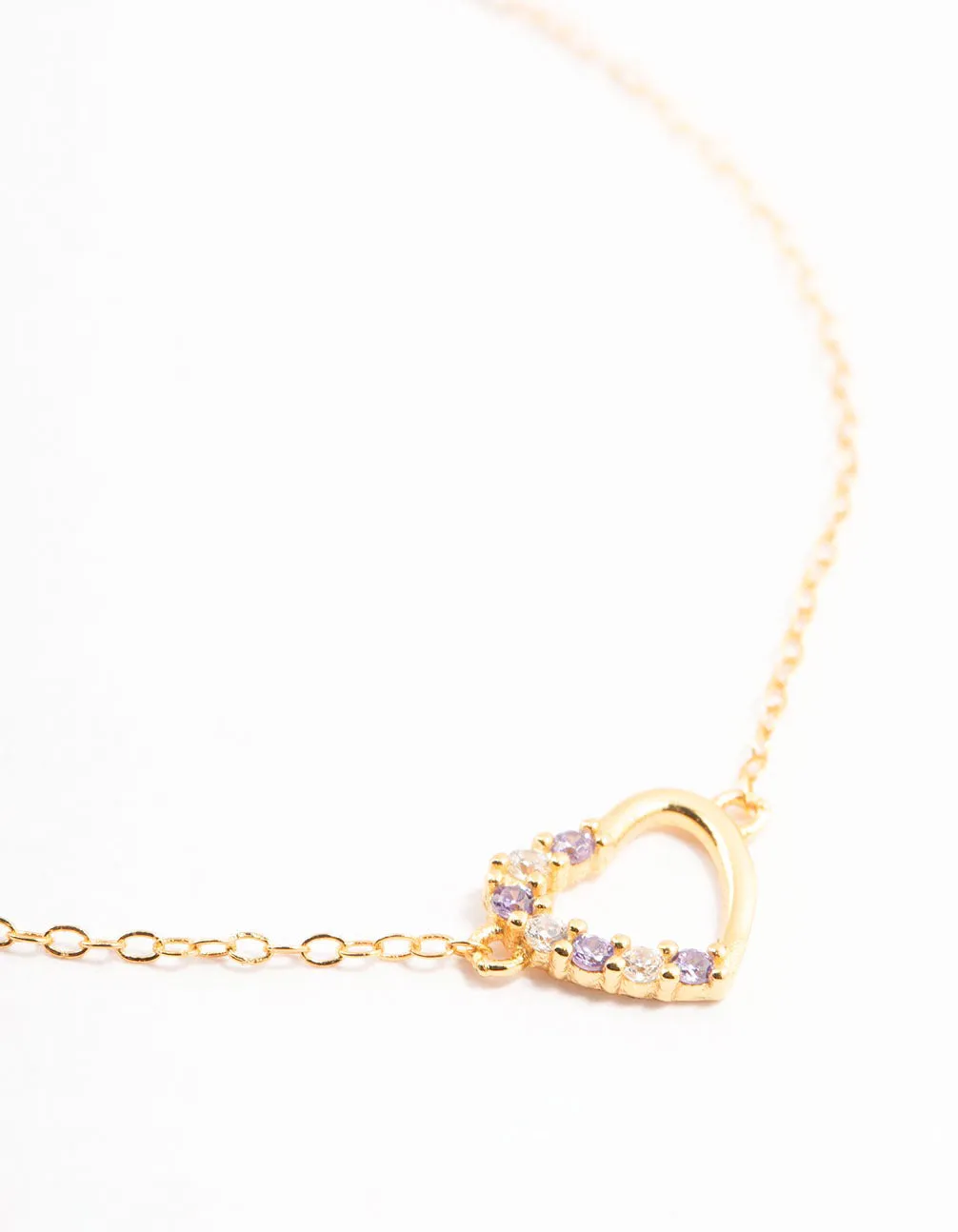 Gold Plated Sterling Silver Cubic Zirconia Heart Bracelet