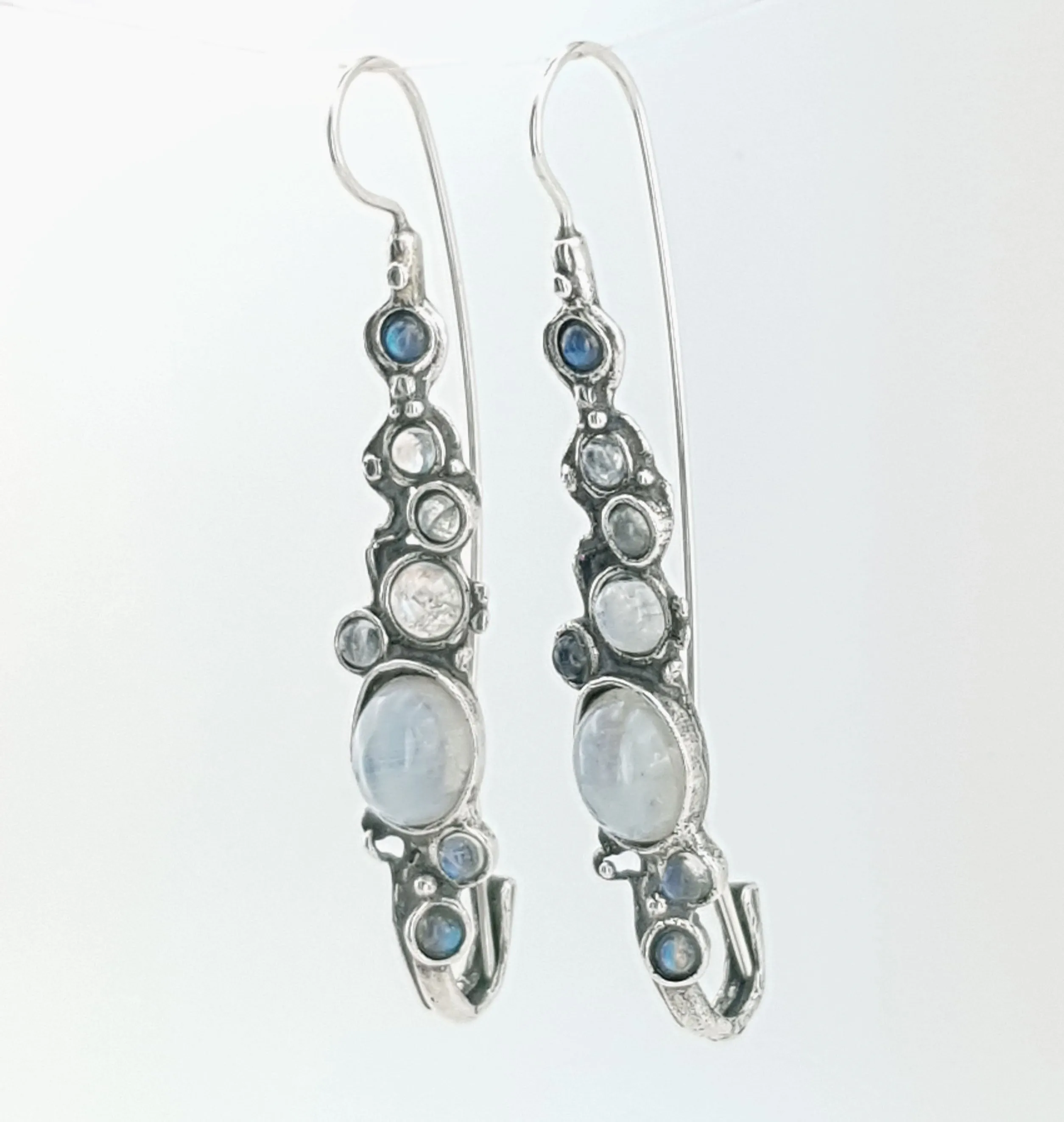 Hadar Jewelry handmade Dangle 925 Sterling moonstone Gemstone  Earrings