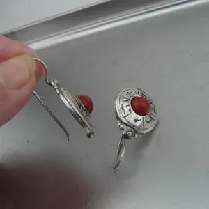 Hadar Jewelry Handmade Drop Dangle 925 Sterling Silver Coral Earrings
