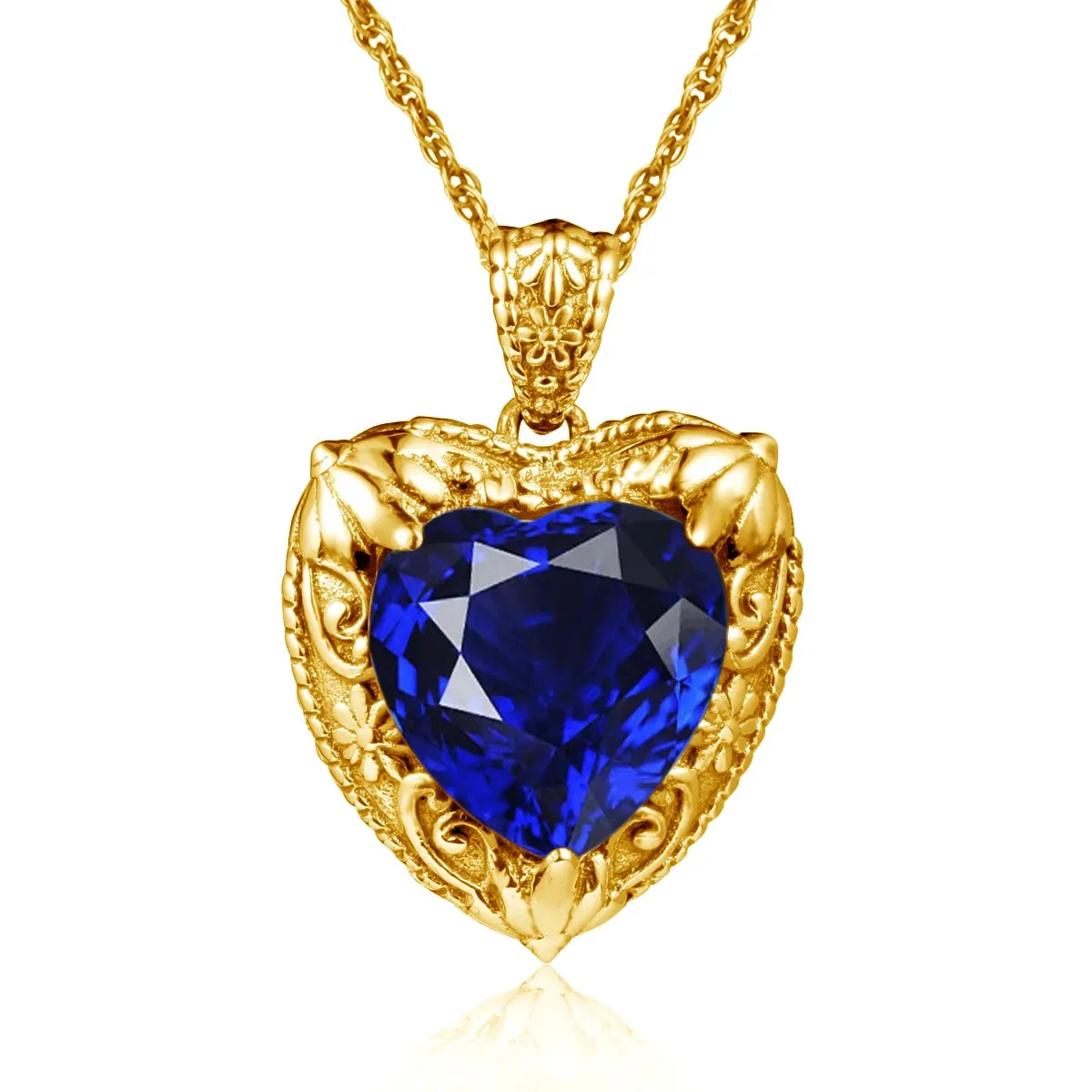 Heart Pendant made of 925 Silver with Rose Gold or Gold plating and Synthetic Stone.