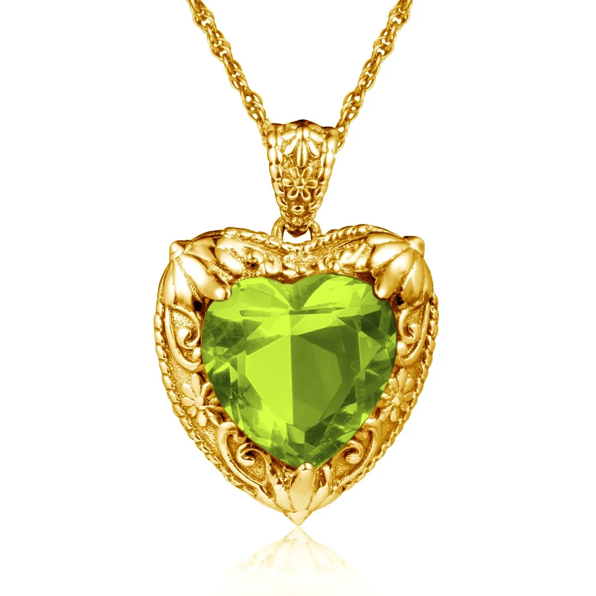 Heart Pendant made of 925 Silver with Rose Gold or Gold plating and Synthetic Stone.