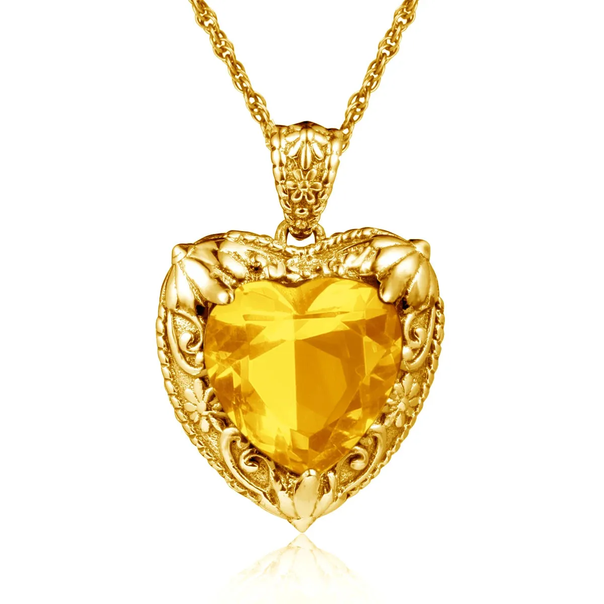 Heart Pendant made of 925 Silver with Rose Gold or Gold plating and Synthetic Stone.