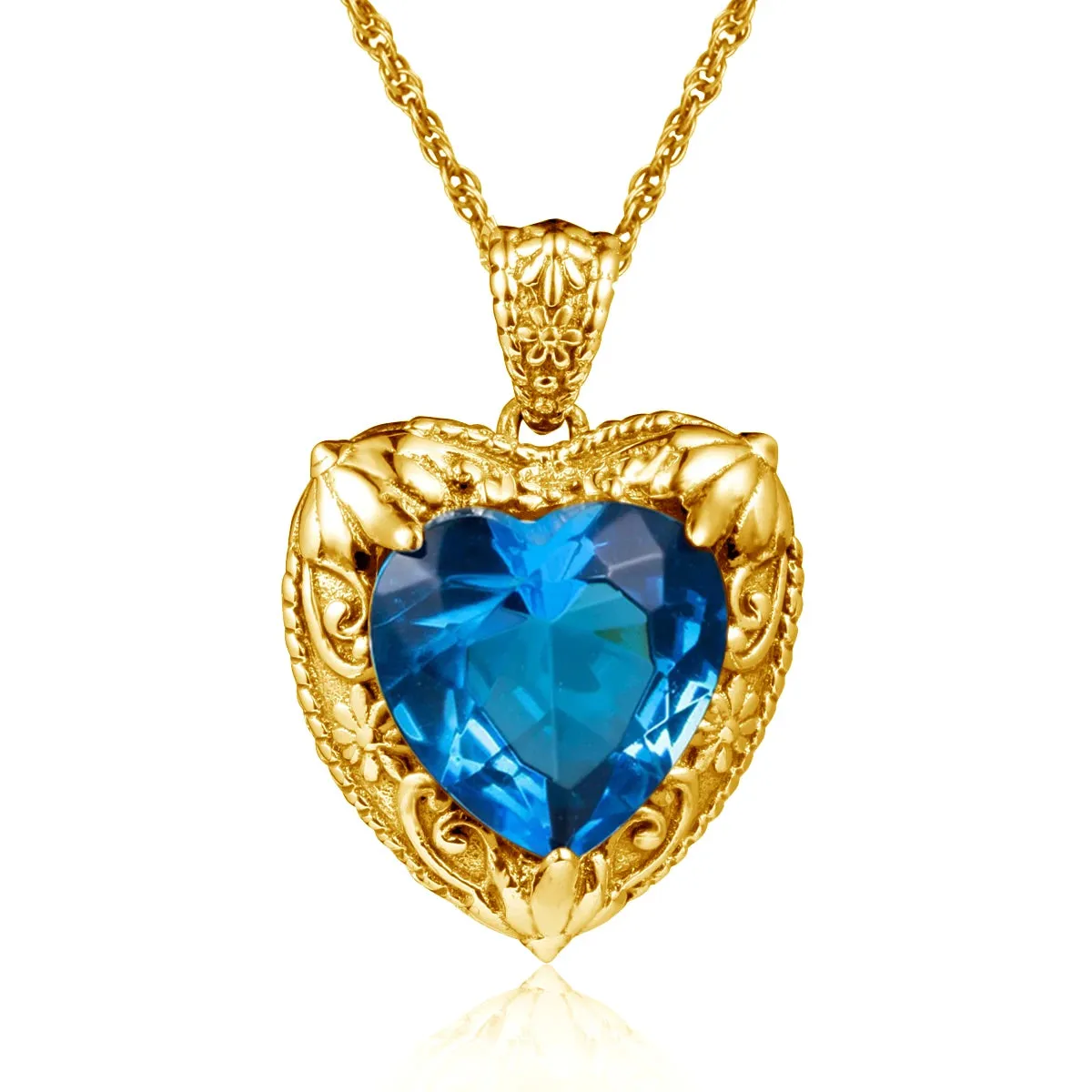 Heart Pendant made of 925 Silver with Rose Gold or Gold plating and Synthetic Stone.