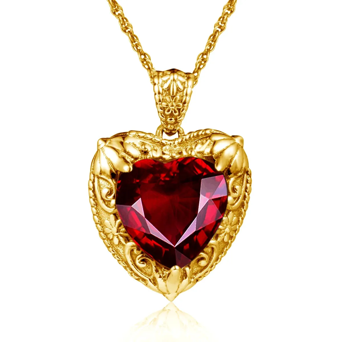 Heart Pendant made of 925 Silver with Rose Gold or Gold plating and Synthetic Stone.