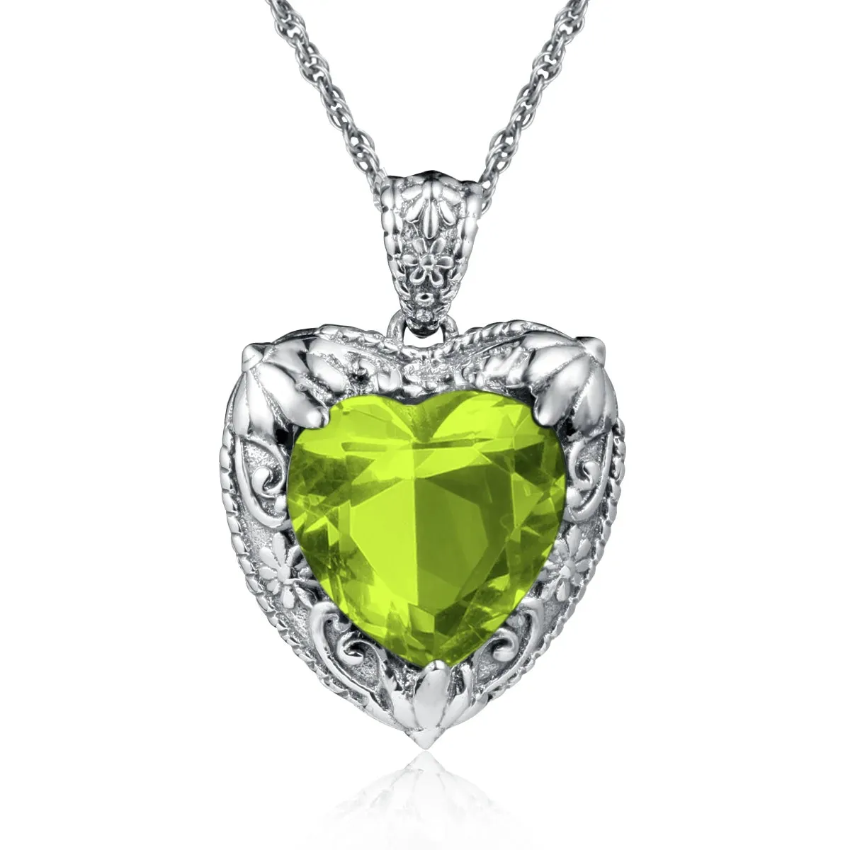 Heart Pendant made of 925 Silver with Rose Gold or Gold plating and Synthetic Stone.