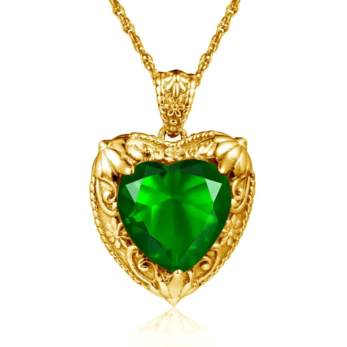 Heart Pendant made of 925 Silver with Rose Gold or Gold plating and Synthetic Stone.