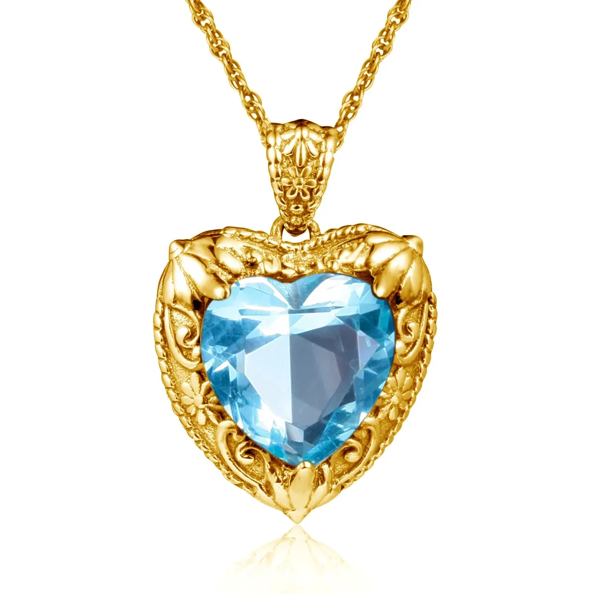 Heart Pendant made of 925 Silver with Rose Gold or Gold plating and Synthetic Stone.