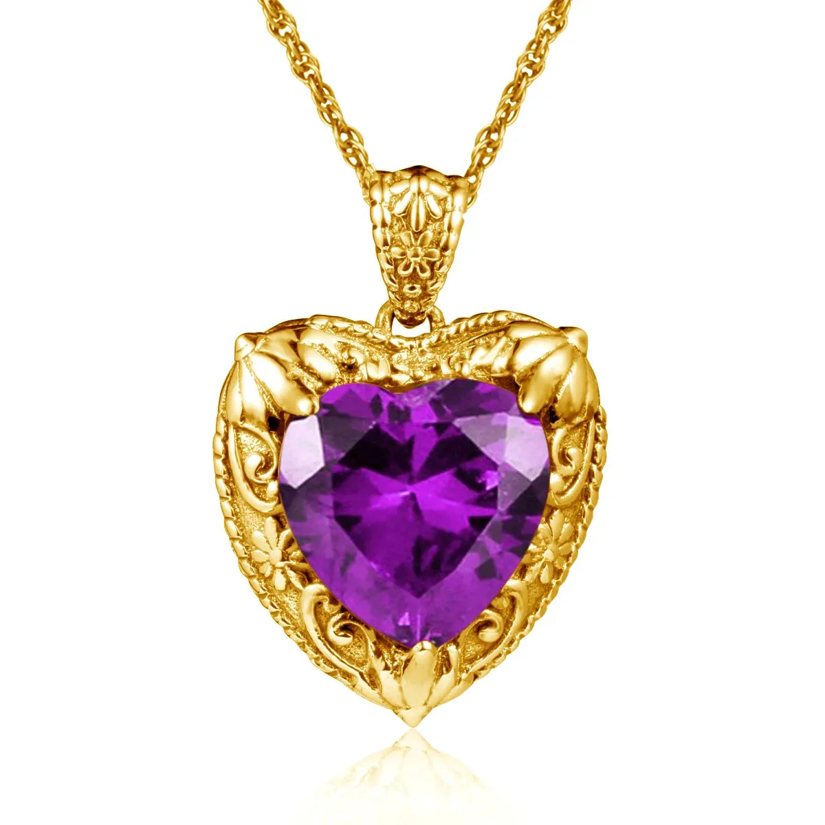 Heart Pendant made of 925 Silver with Rose Gold or Gold plating and Synthetic Stone.