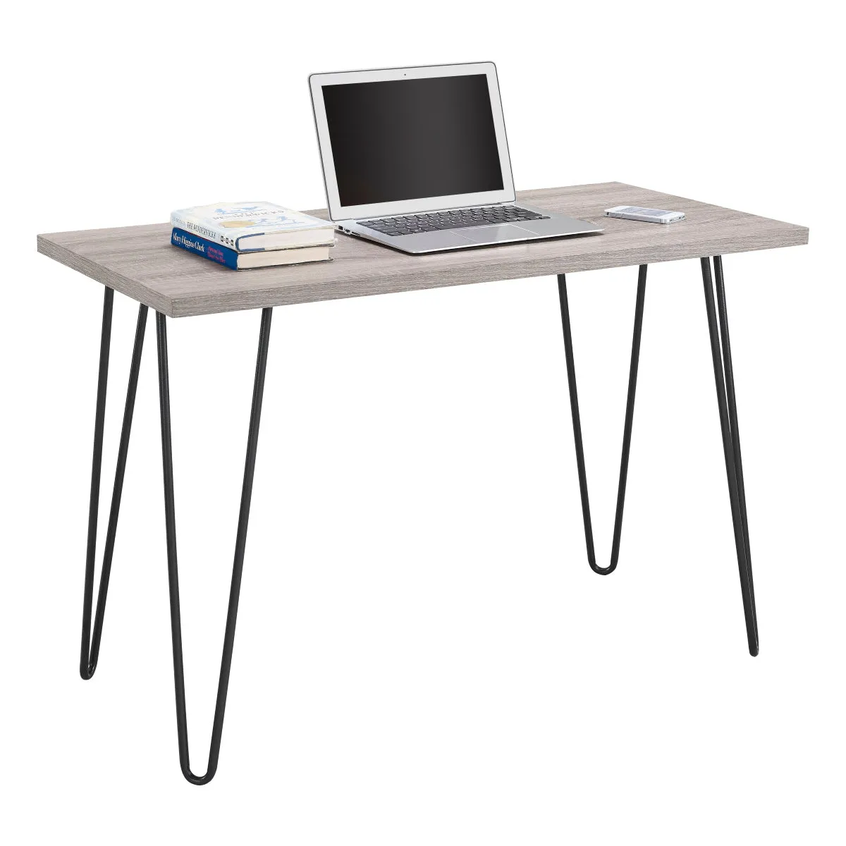 Home Owen Retro Distressed Home Office Desk - Grey Oak | 9851296PCOMUK