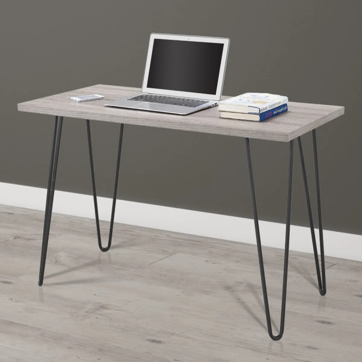 Home Owen Retro Distressed Home Office Desk - Grey Oak | 9851296PCOMUK