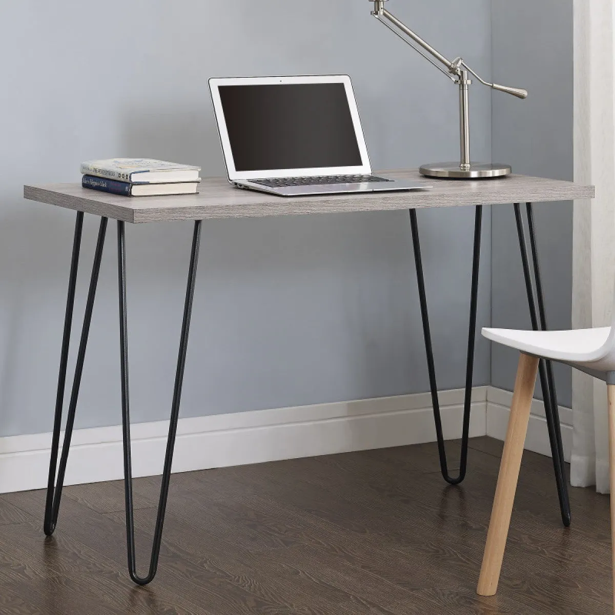 Home Owen Retro Distressed Home Office Desk - Grey Oak | 9851296PCOMUK