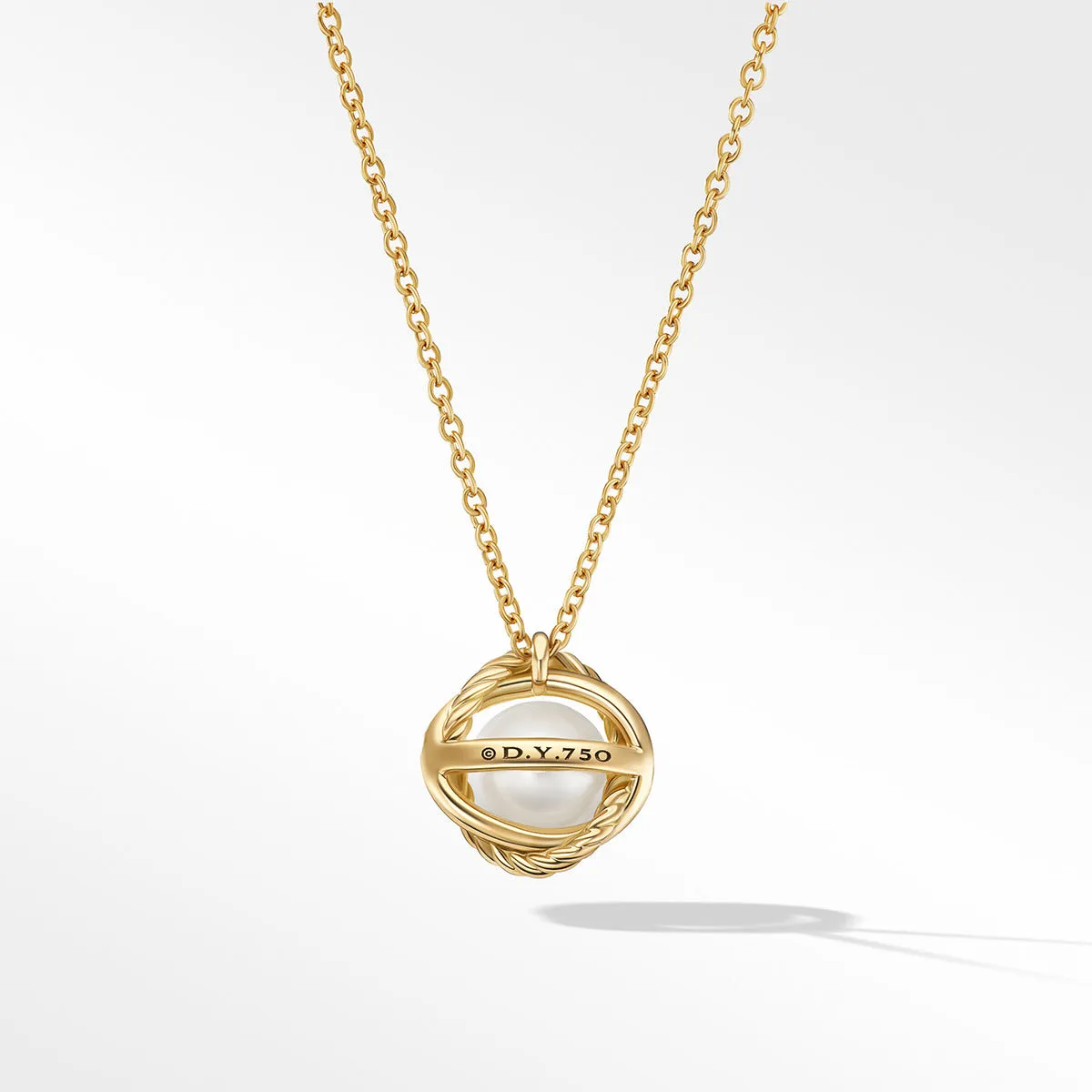 Infinity Pendant Necklace in 18K Yellow Gold with Pearl