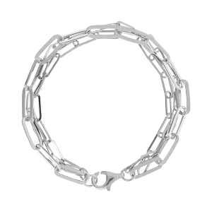 Italian Sterling Silver 8-1/4" Multi-Strand Paperclip Bracelet