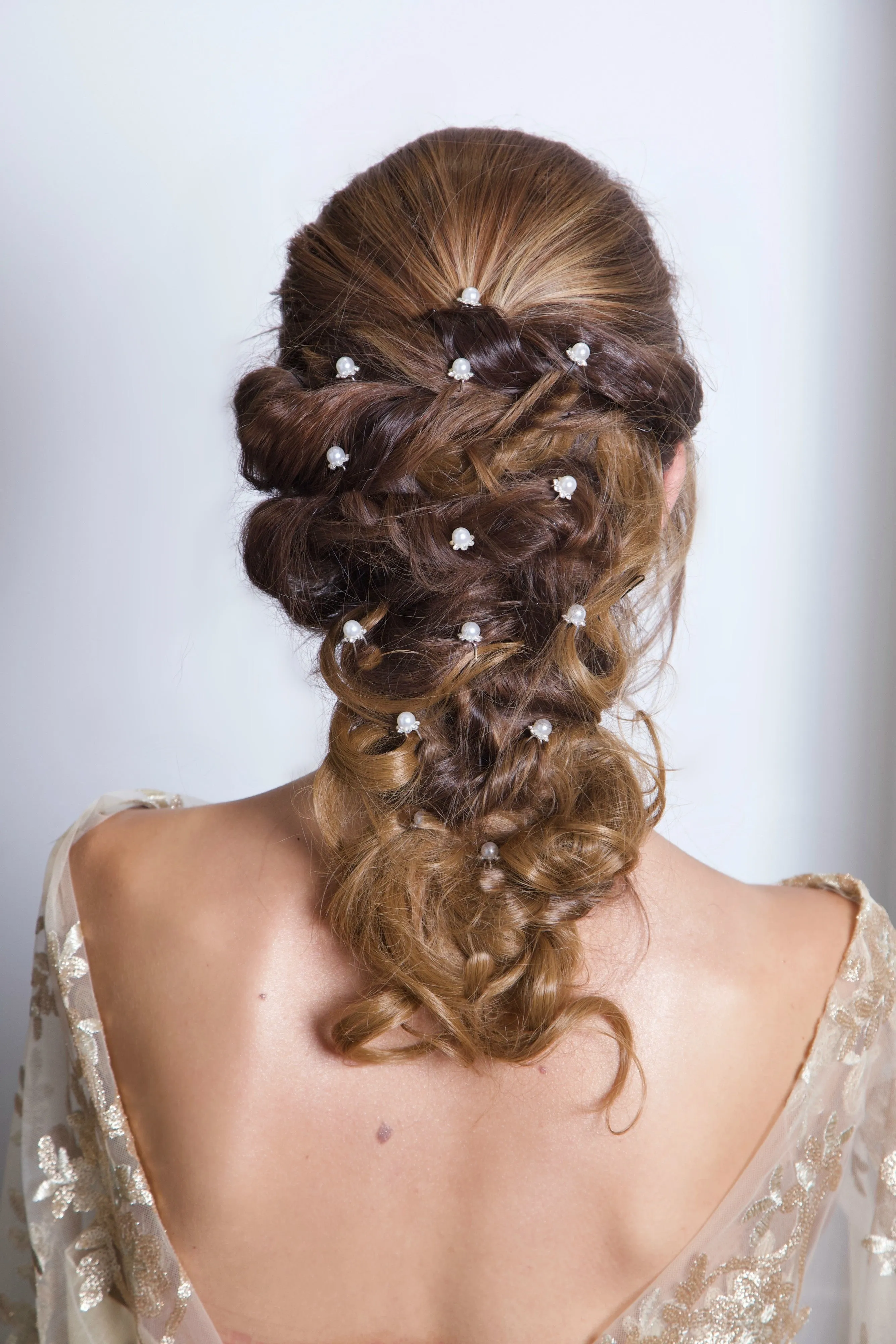 Julia Bridal Pearl & Crystal Hair pins - Set of 16