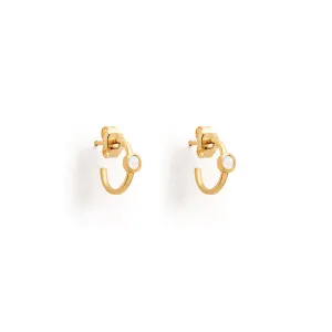 June Moonstone Birthstone Astrea Hoop Earrings