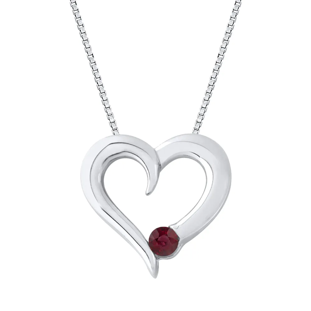 KATARINA Gemstone Heart Pendant Necklace (1/6 cttw)