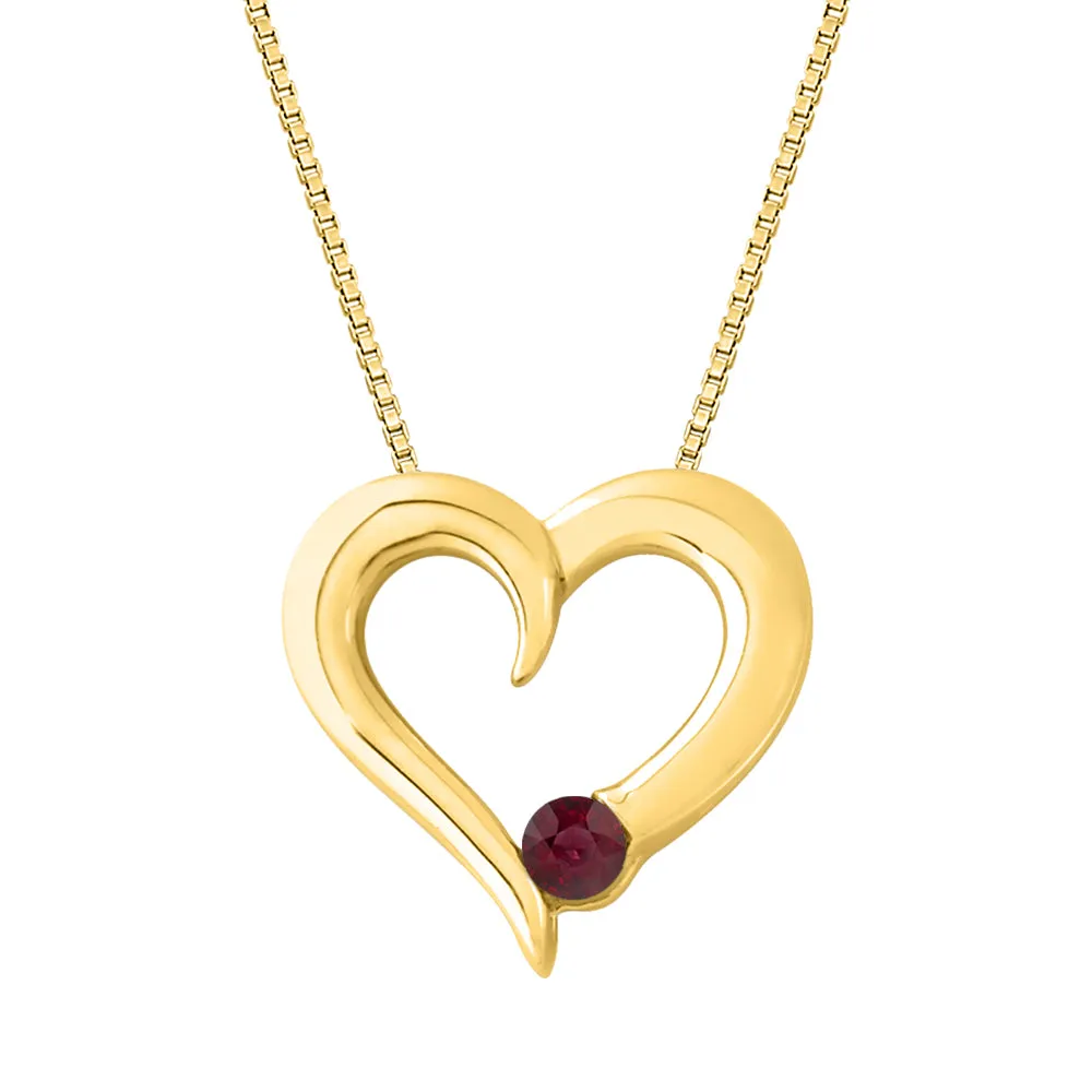 KATARINA Gemstone Heart Pendant Necklace (1/6 cttw)