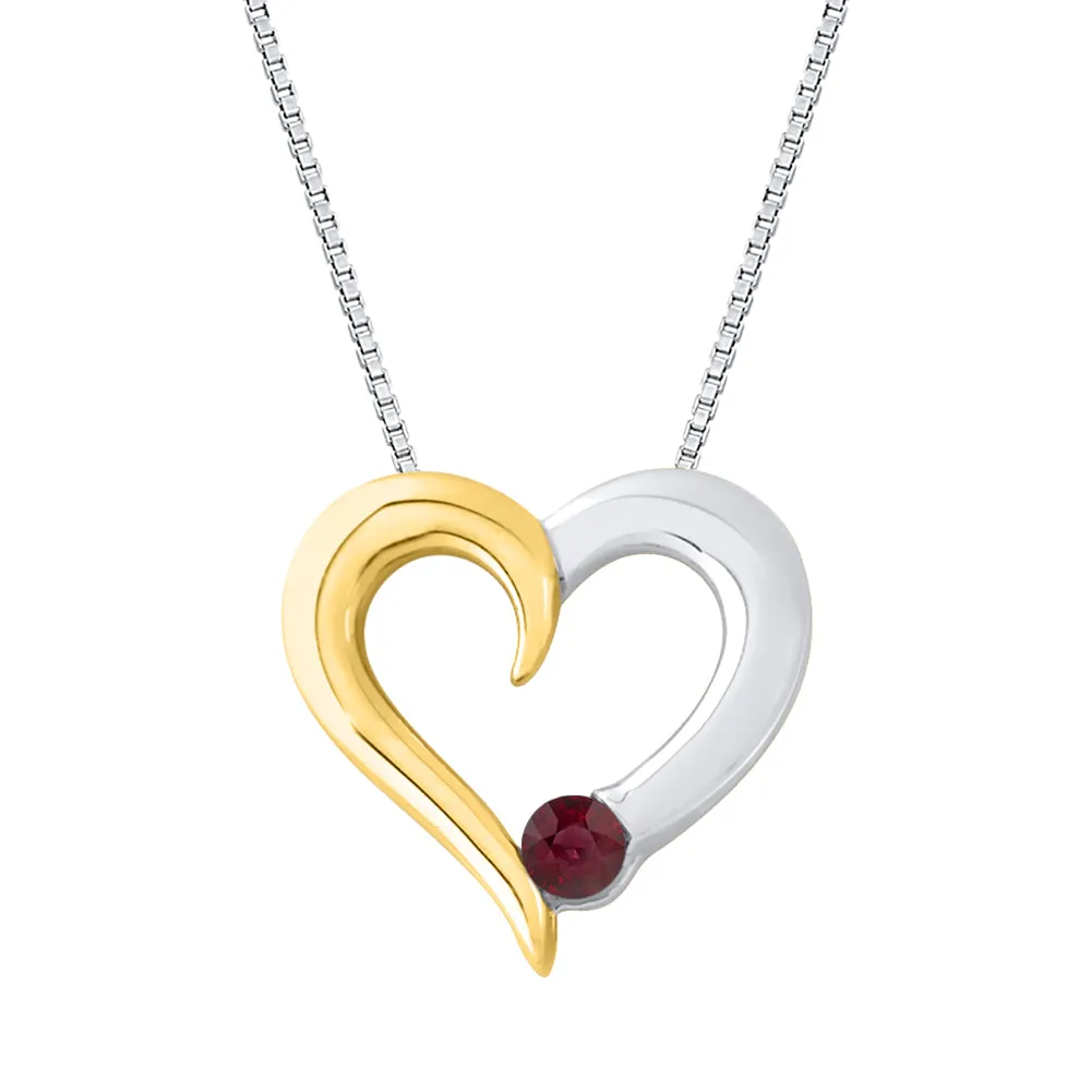 KATARINA Gemstone Heart Pendant Necklace (1/6 cttw)