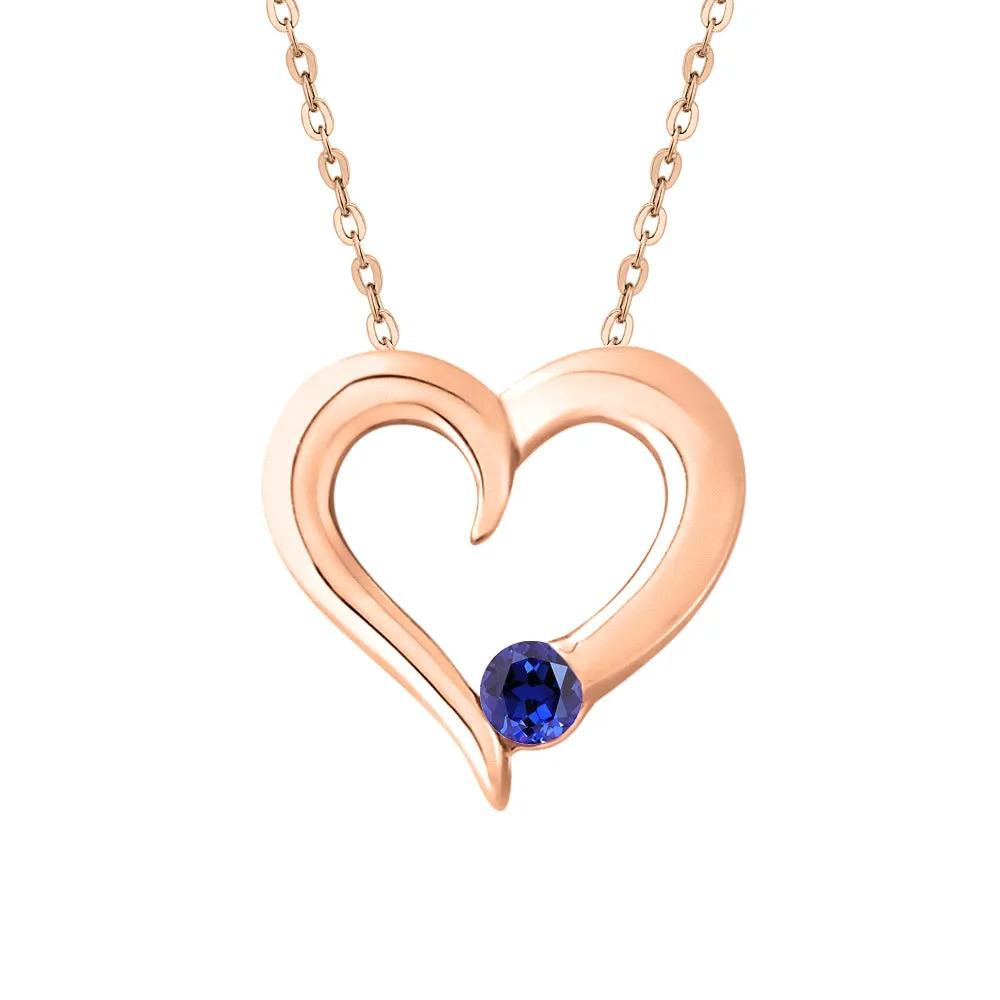 KATARINA Gemstone Heart Pendant Necklace (1/6 cttw)