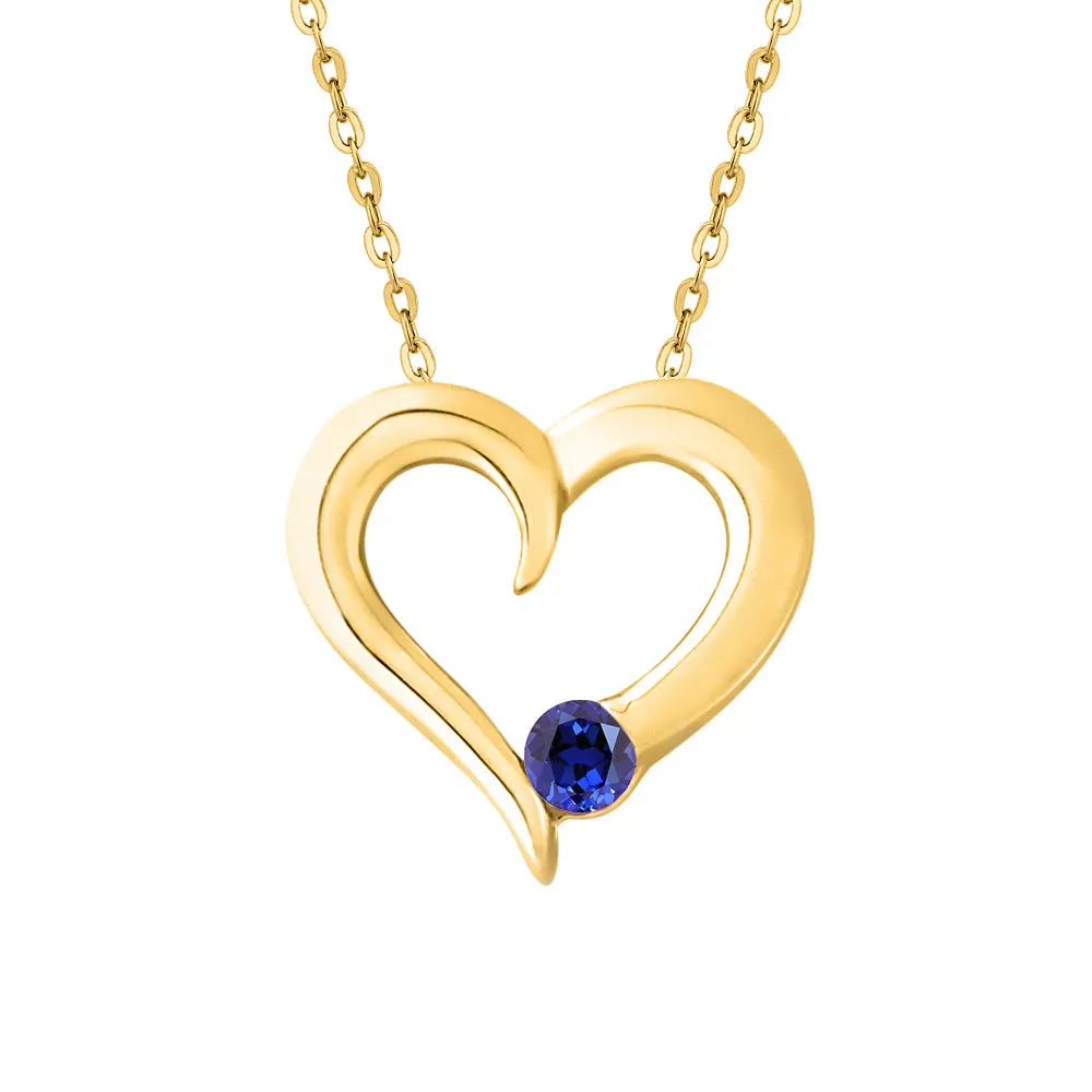KATARINA Gemstone Heart Pendant Necklace (1/6 cttw)