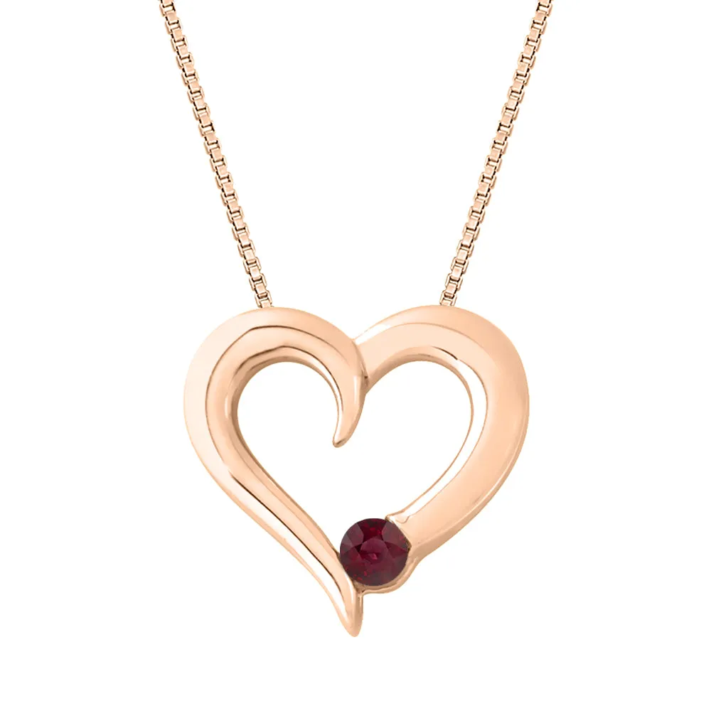 KATARINA Gemstone Heart Pendant Necklace (1/6 cttw)