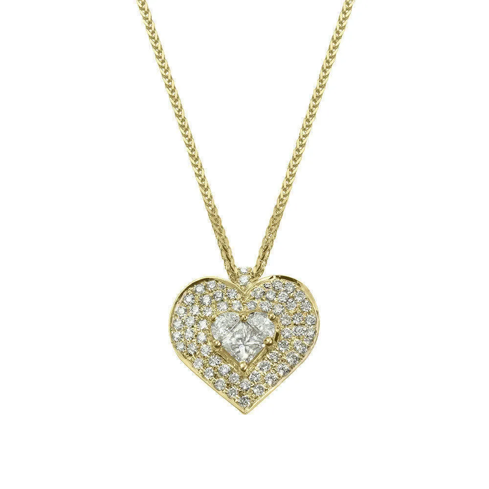 Lady Heart Diamond Double Halo Necklace ♥