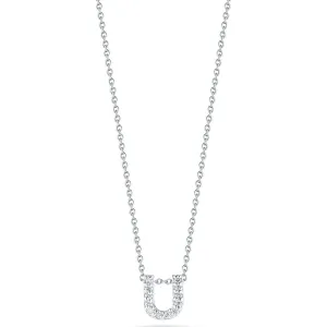 Love Letter U Pendant with Diamonds