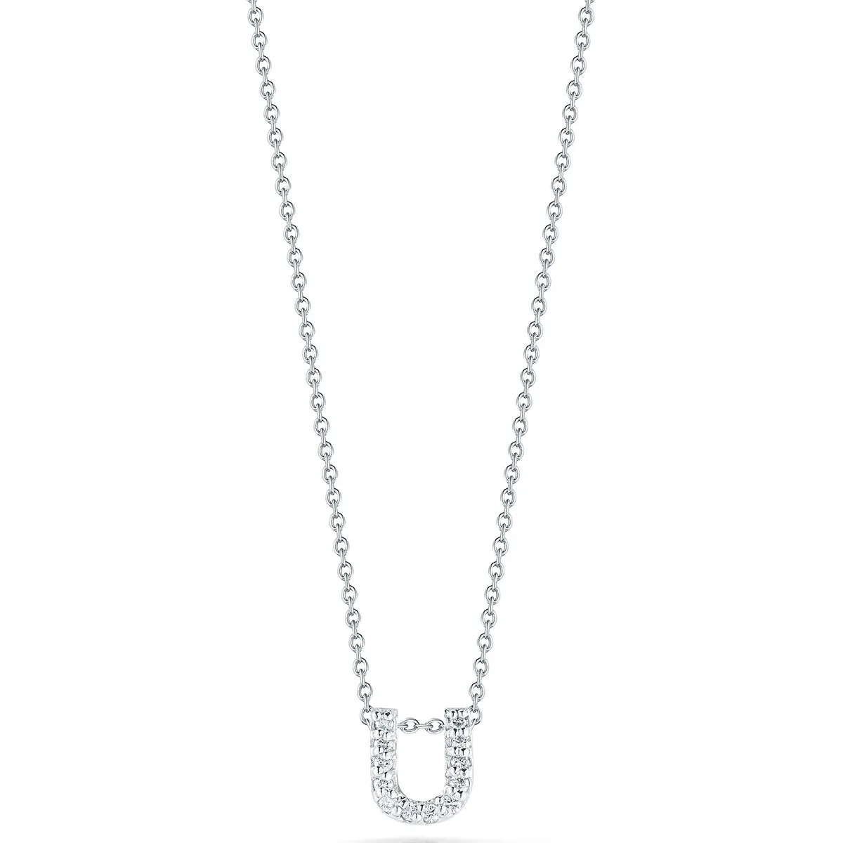 Love Letter U Pendant with Diamonds