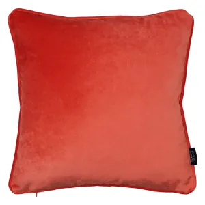 Matt Coral Pink Piped Velvet Cushion