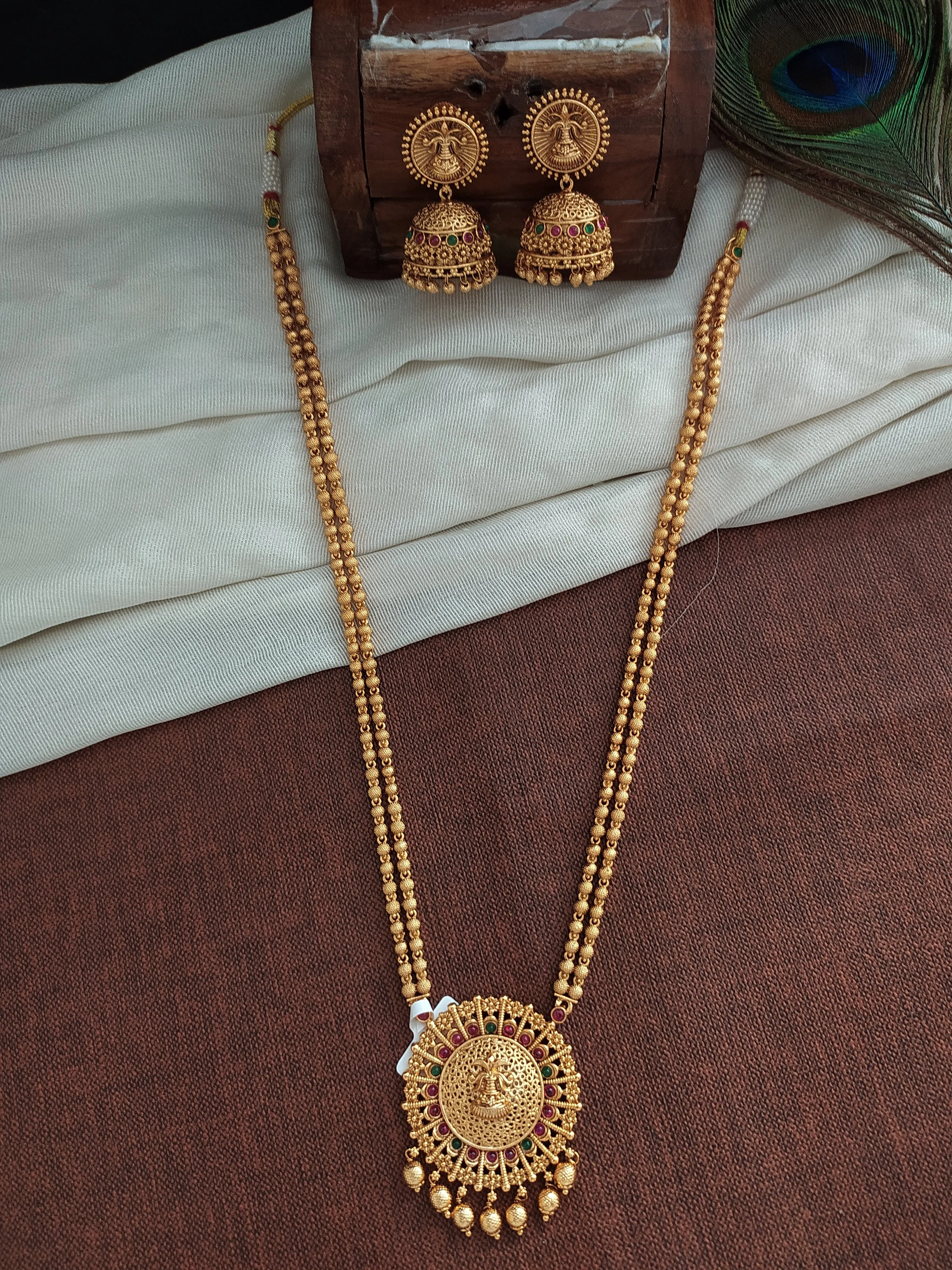 Matt Finish Goddess Lakshmi Mala Set