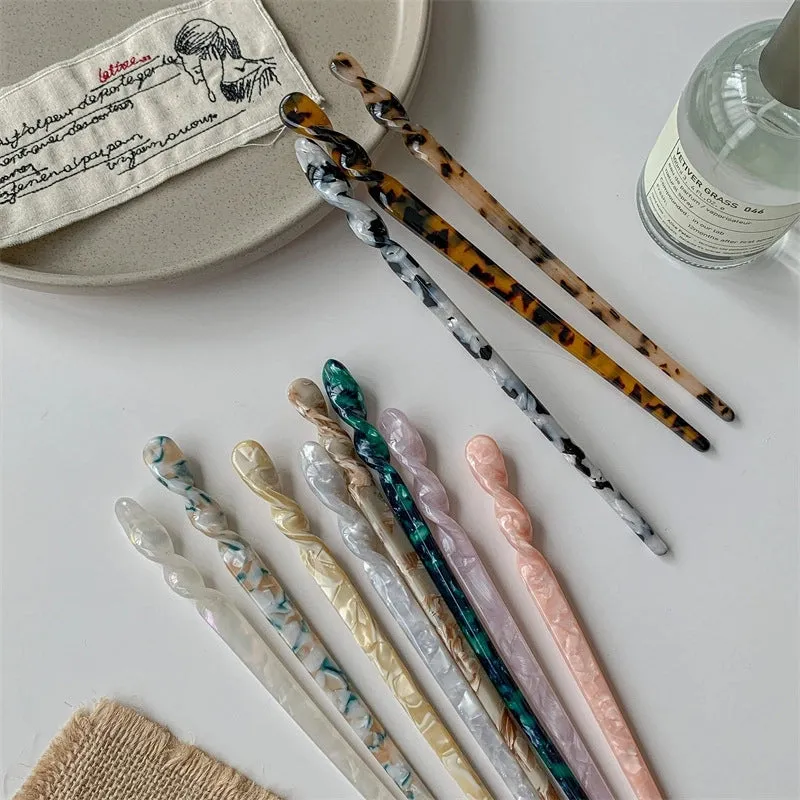 Mermaid Acetic Hairpin Women's Cheongsam Simple Modern Antique Style Hair Plate Hairpin Daily Hair  New Headwear