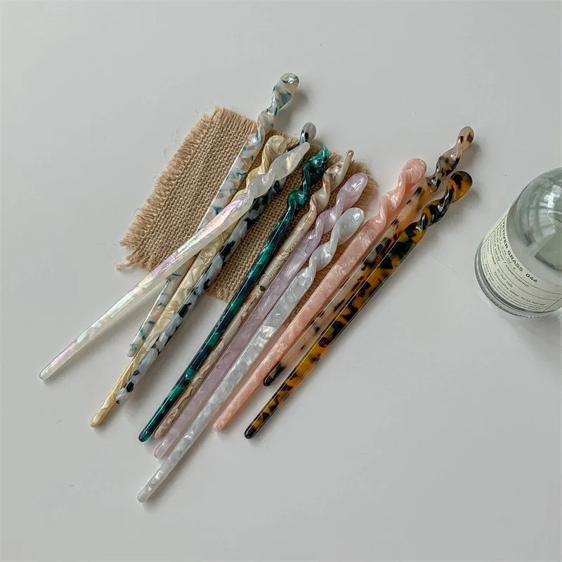 Mermaid Acetic Hairpin Women's Cheongsam Simple Modern Antique Style Hair Plate Hairpin Daily Hair  New Headwear