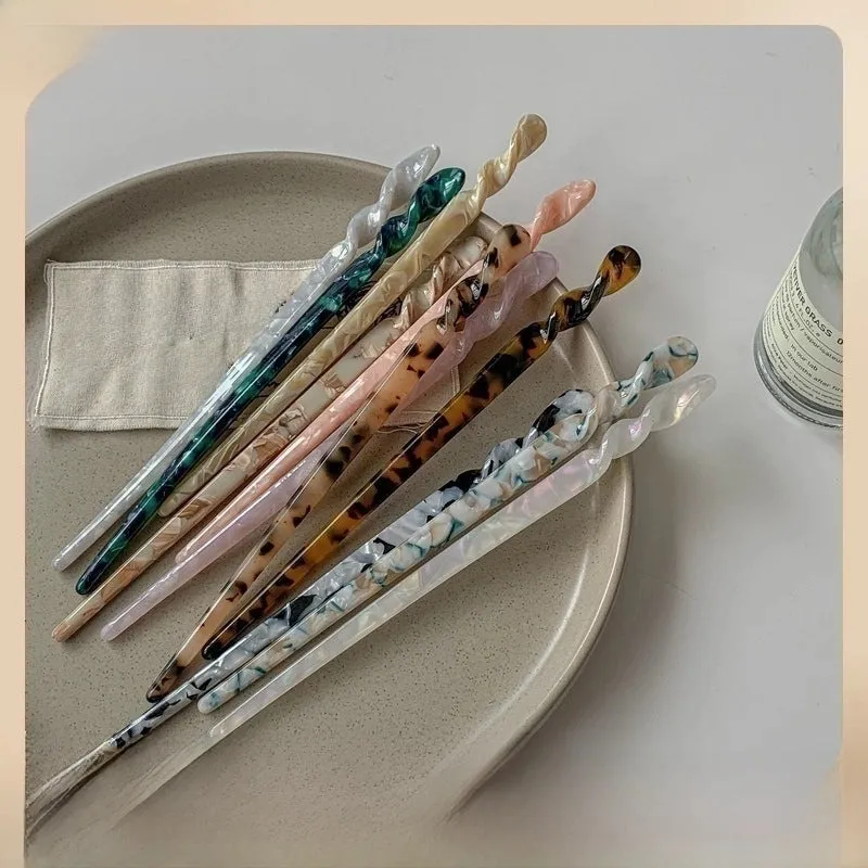 Mermaid Acetic Hairpin Women's Cheongsam Simple Modern Antique Style Hair Plate Hairpin Daily Hair  New Headwear
