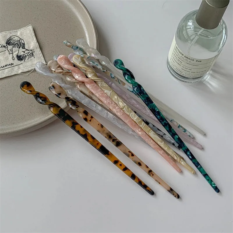 Mermaid Acetic Hairpin Women's Cheongsam Simple Modern Antique Style Hair Plate Hairpin Daily Hair  New Headwear