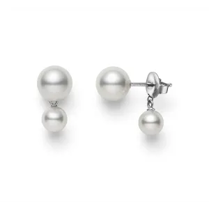 Mikimoto 18K White Gold Cultured Akoya Pearl Earrings