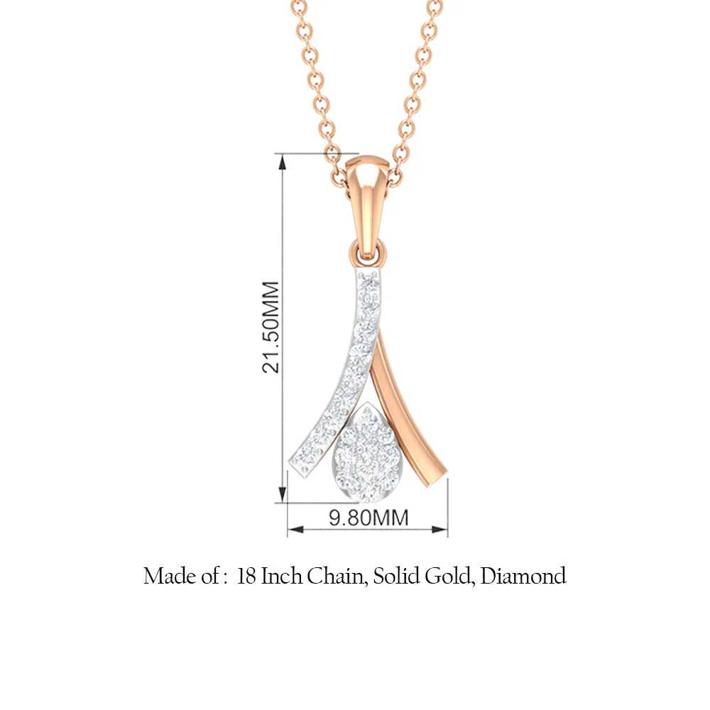 Modern Round Cut Diamond Pendant Necklace