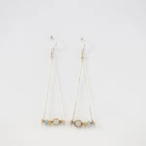 Moonstone and Moss Aquamarine Swing Earrings