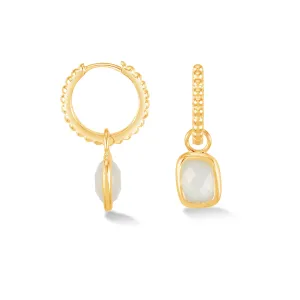 Moonstone Dotty Huggie Hoops