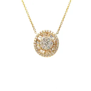 Multi Cut Diamond Mosaic Pendant Necklace