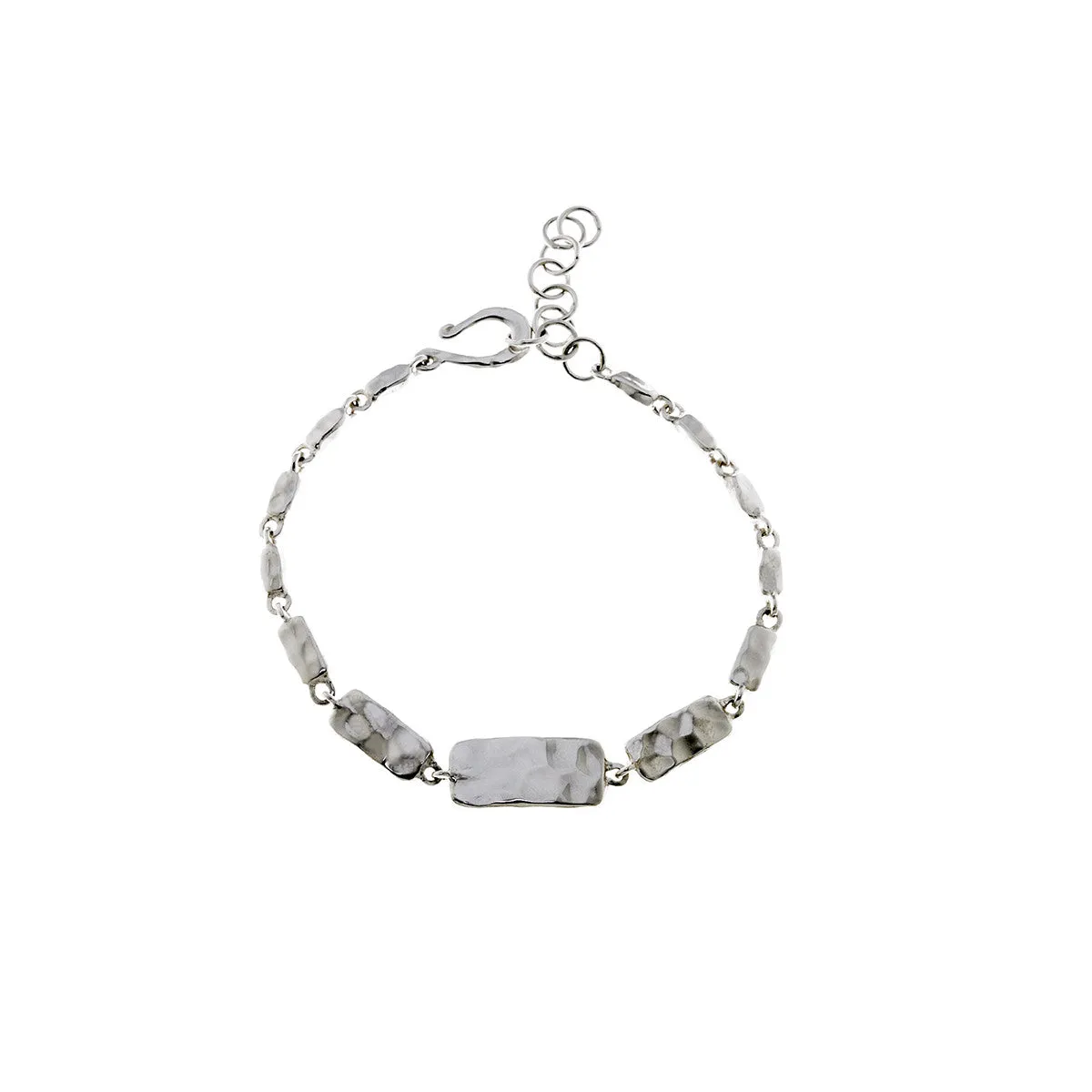 Mystical Pagoda Solid Cube Sterling Silver Bracelet