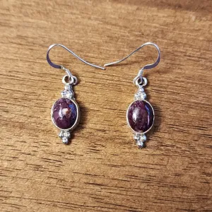 Navajo Purple Spiny Oyster Shell Earrings