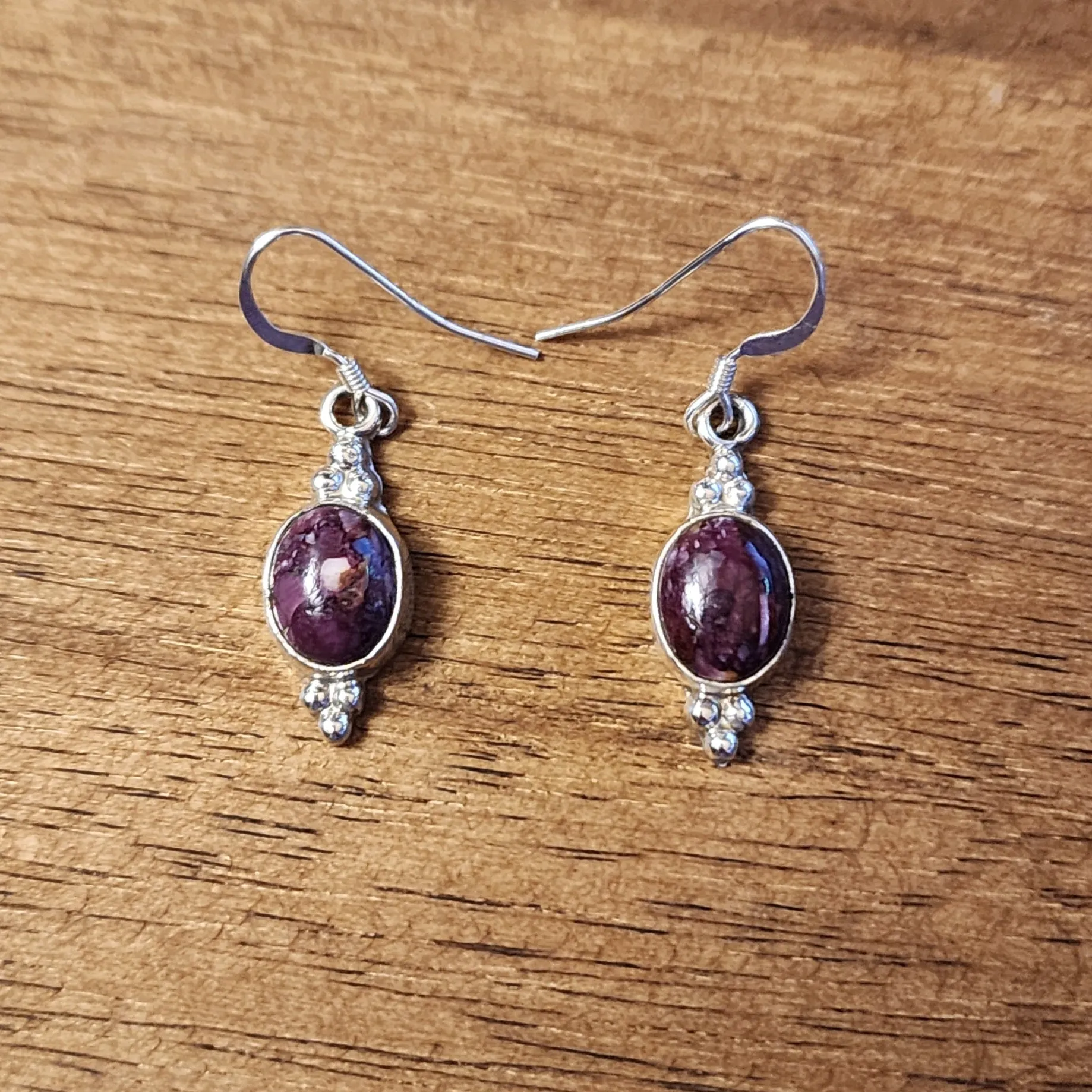 Navajo Purple Spiny Oyster Shell Earrings