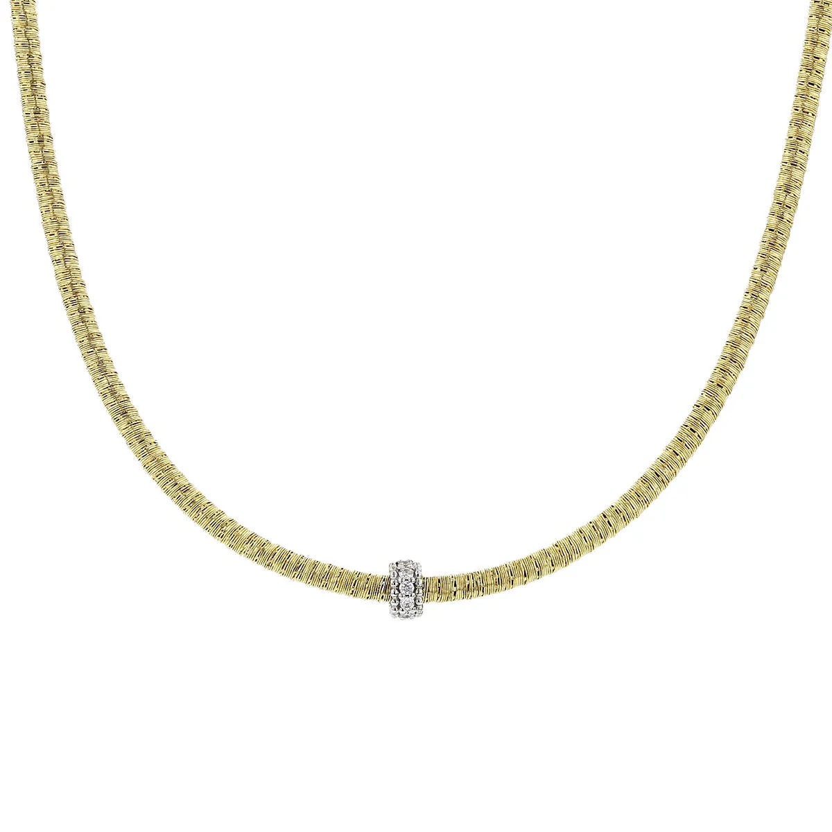 Necklace in Yellow and White Gold with Diamonds