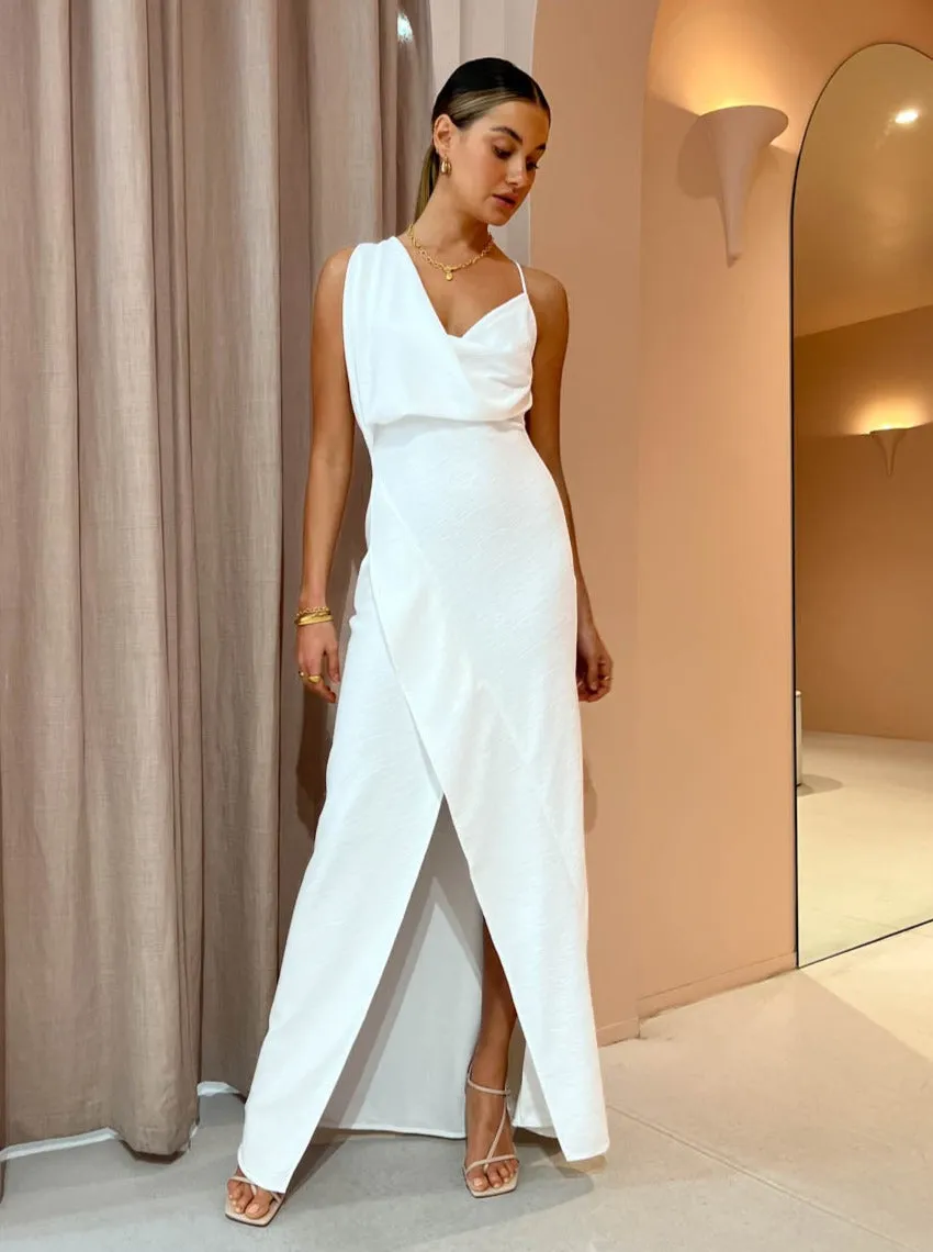 One Fell Swoop Muse Maxi Dress in Pulsar White